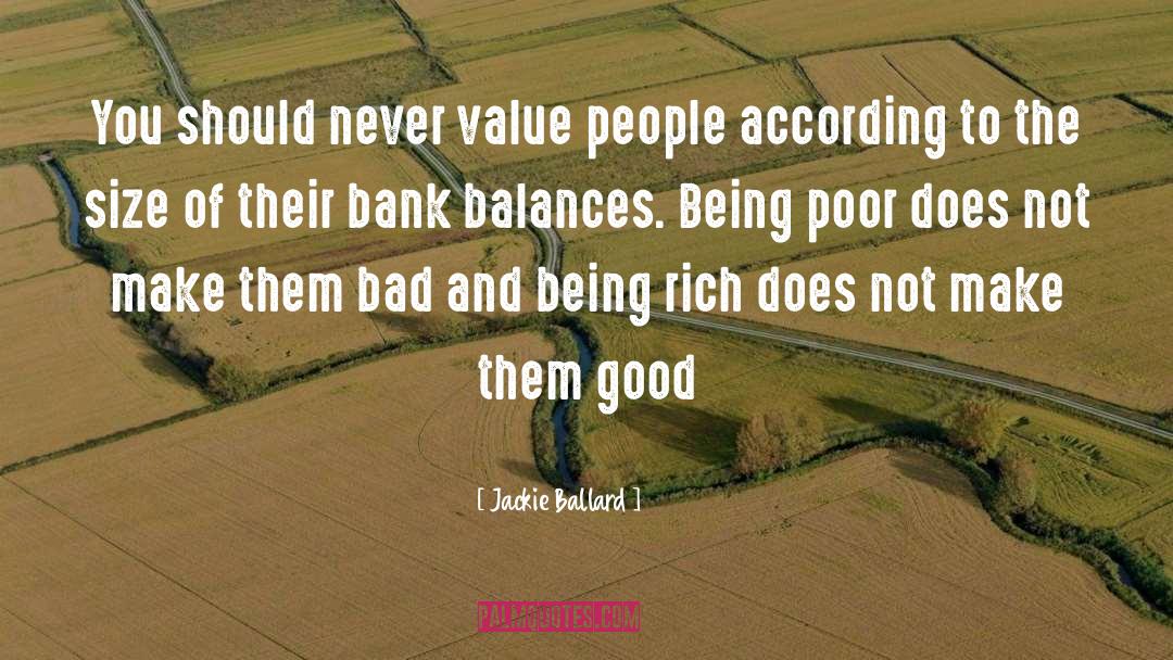 Being Poor quotes by Jackie Ballard