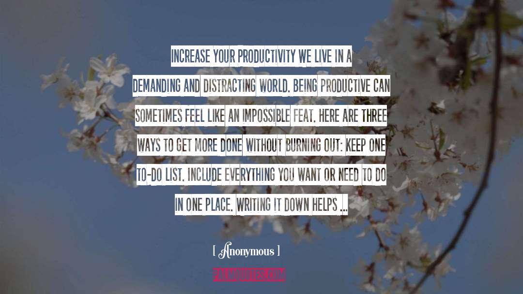 Being Productive quotes by Anonymous