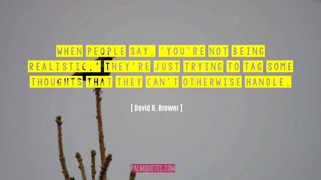 Being Realistic quotes by David R. Brower