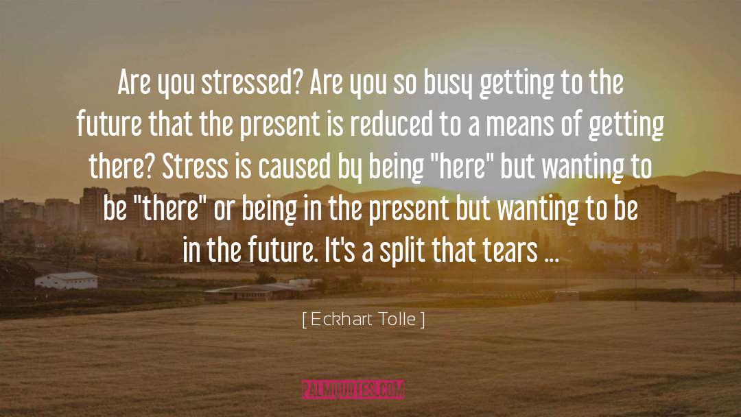 Being Stressed And Sad quotes by Eckhart Tolle