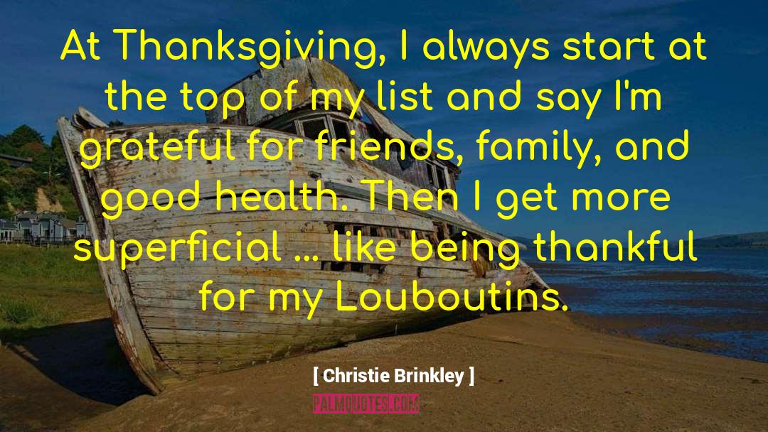 Being Thankful For Gifts quotes by Christie Brinkley