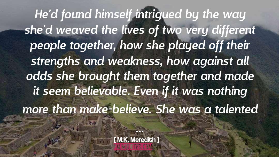 Believable quotes by M.K. Meredith