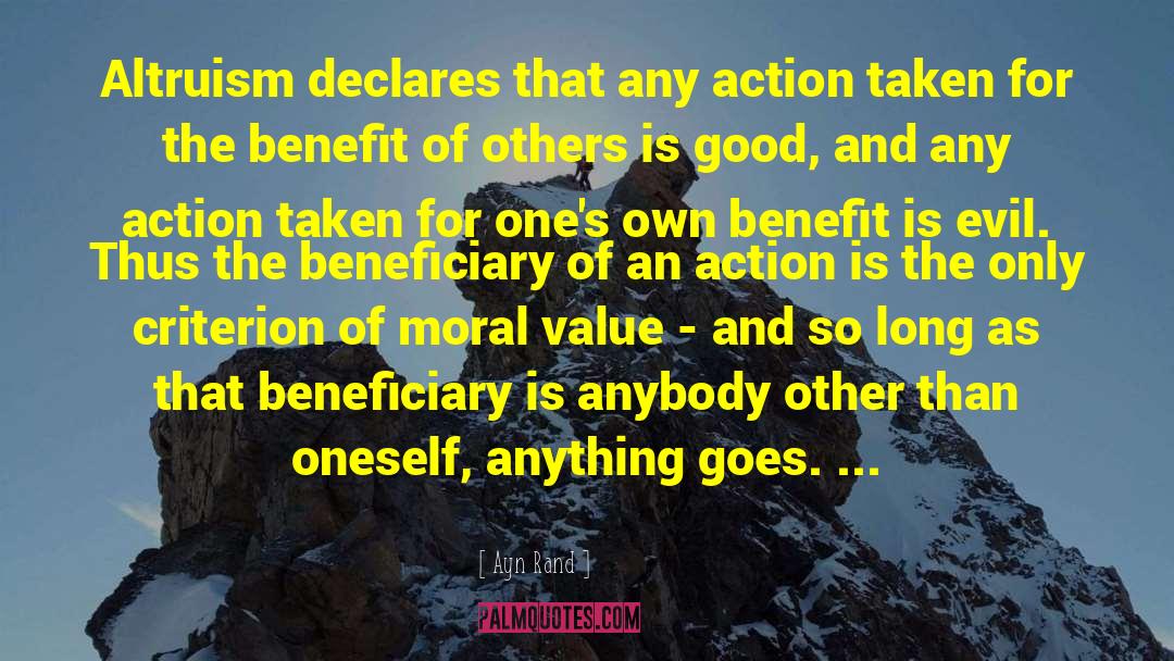 Beneficiary quotes by Ayn Rand