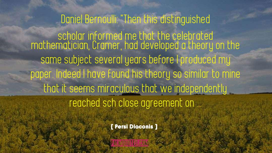 Bernoulli quotes by Persi Diaconis