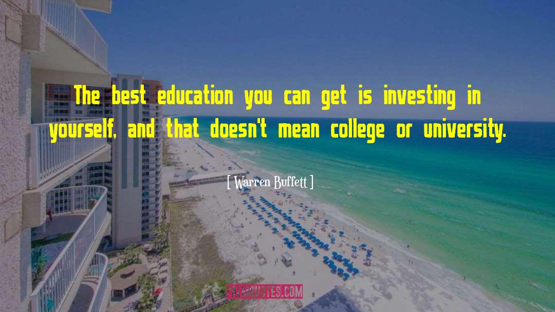Best Education quotes by Warren Buffett