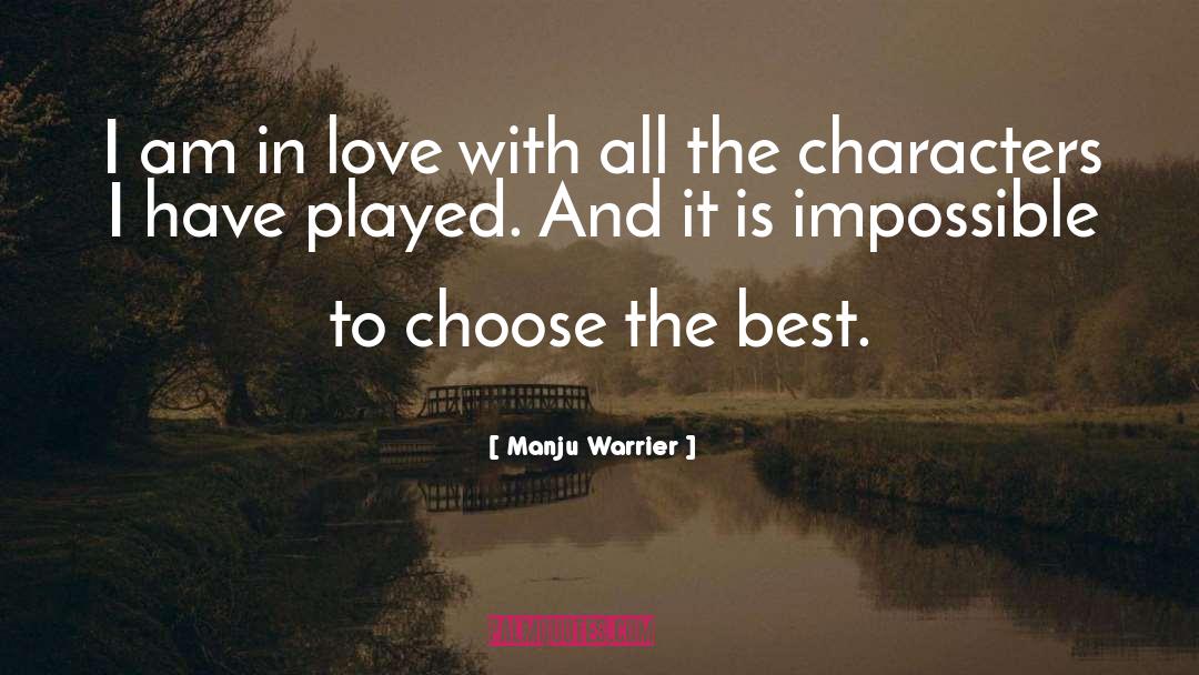Best Love quotes by Manju Warrier