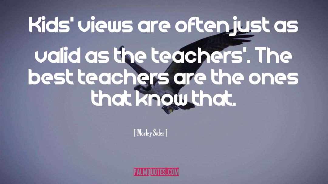 Best Teachers quotes by Morley Safer