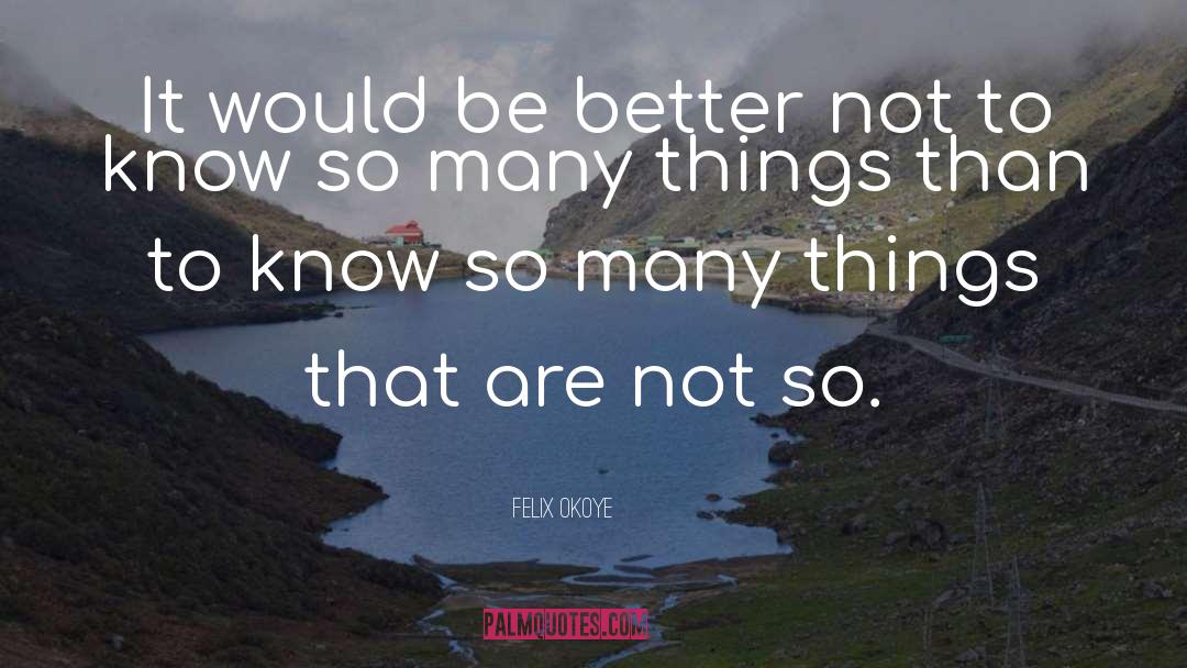 Better Things Ahead quotes by Felix Okoye