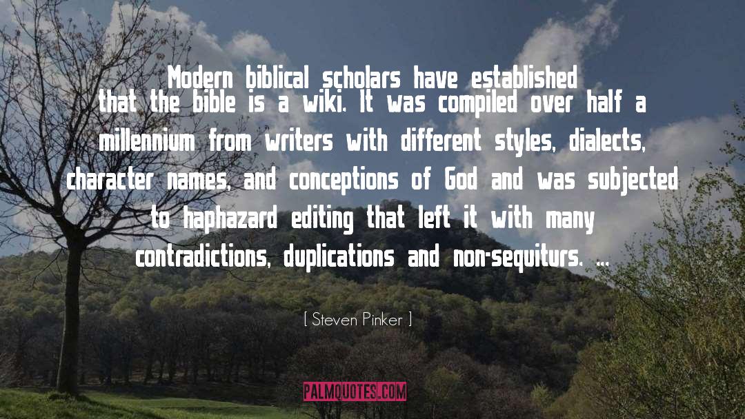 Biblical Canon quotes by Steven Pinker