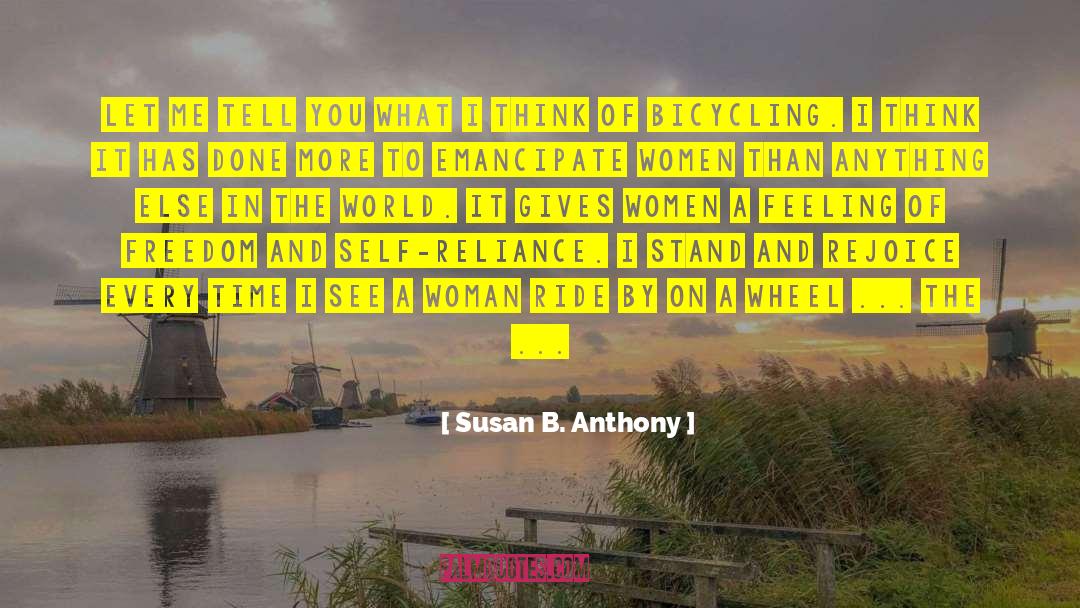 Bicycling quotes by Susan B. Anthony