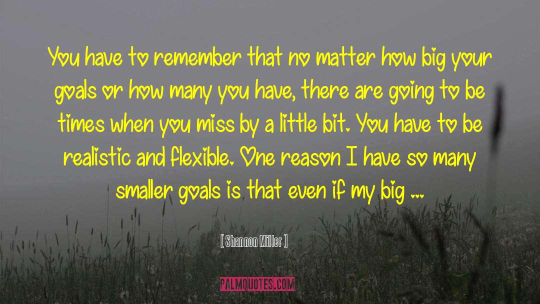 Big Goals quotes by Shannon Miller