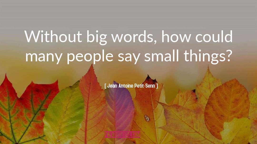 Big Words quotes by Jean Antoine Petit-Senn