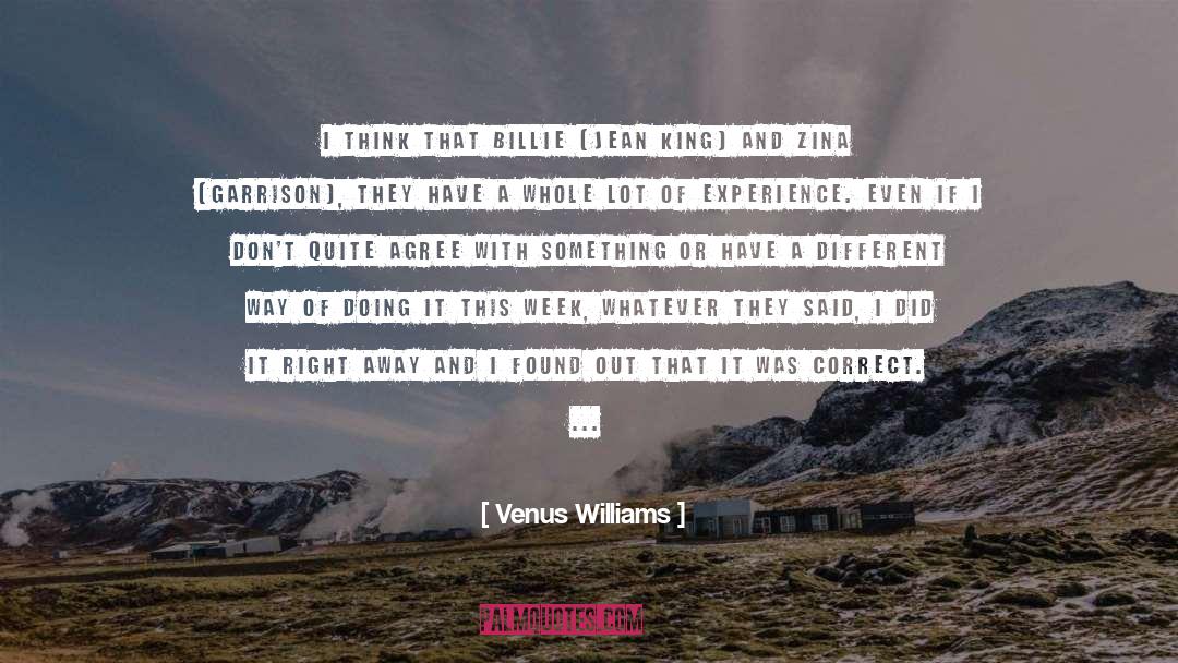 Billie quotes by Venus Williams