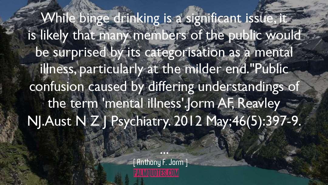 Binge Drinking quotes by Anthony F. Jorm