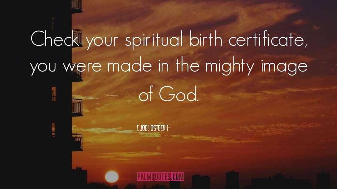 Birth Certificate quotes by Joel Osteen
