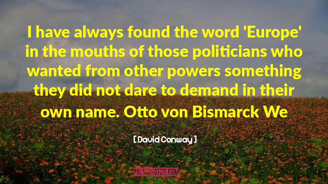 Bismarck quotes by David Conway