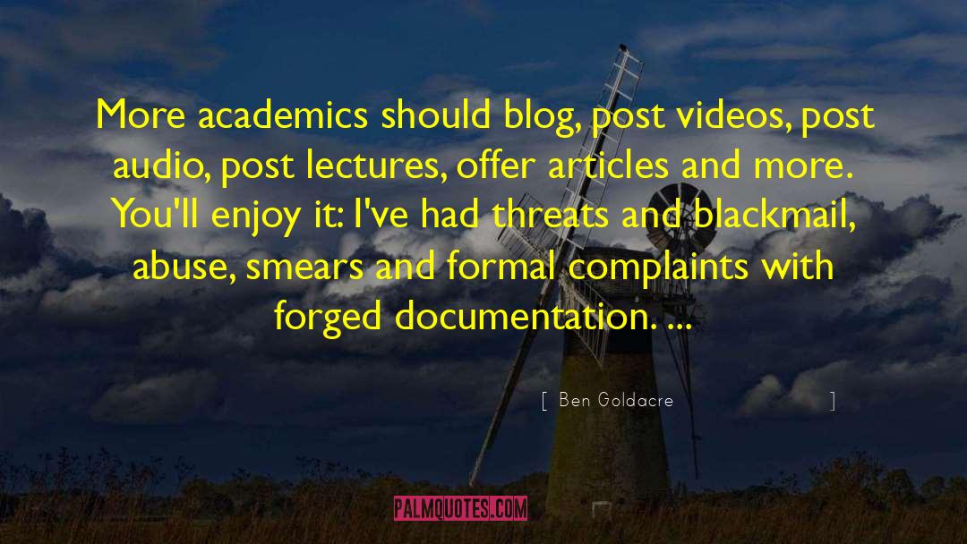 Blackmail quotes by Ben Goldacre