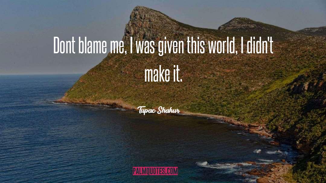Blame Me quotes by Tupac Shakur