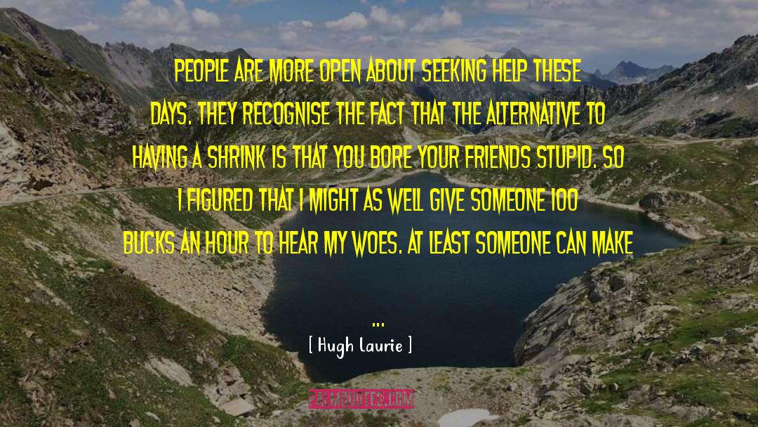 Blame Someone quotes by Hugh Laurie