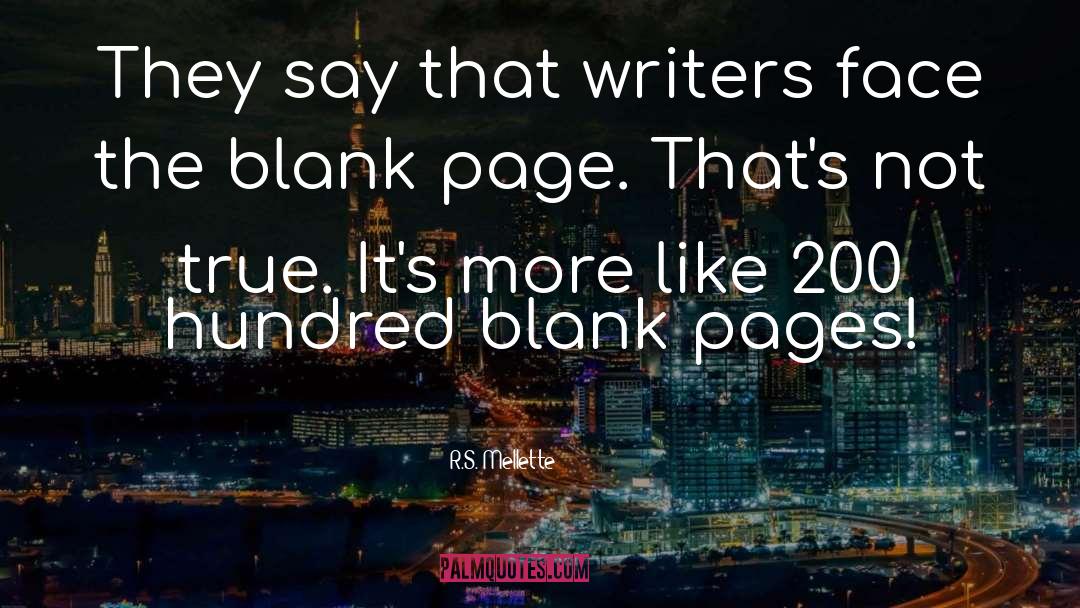 Blank Page quotes by R.S. Mellette