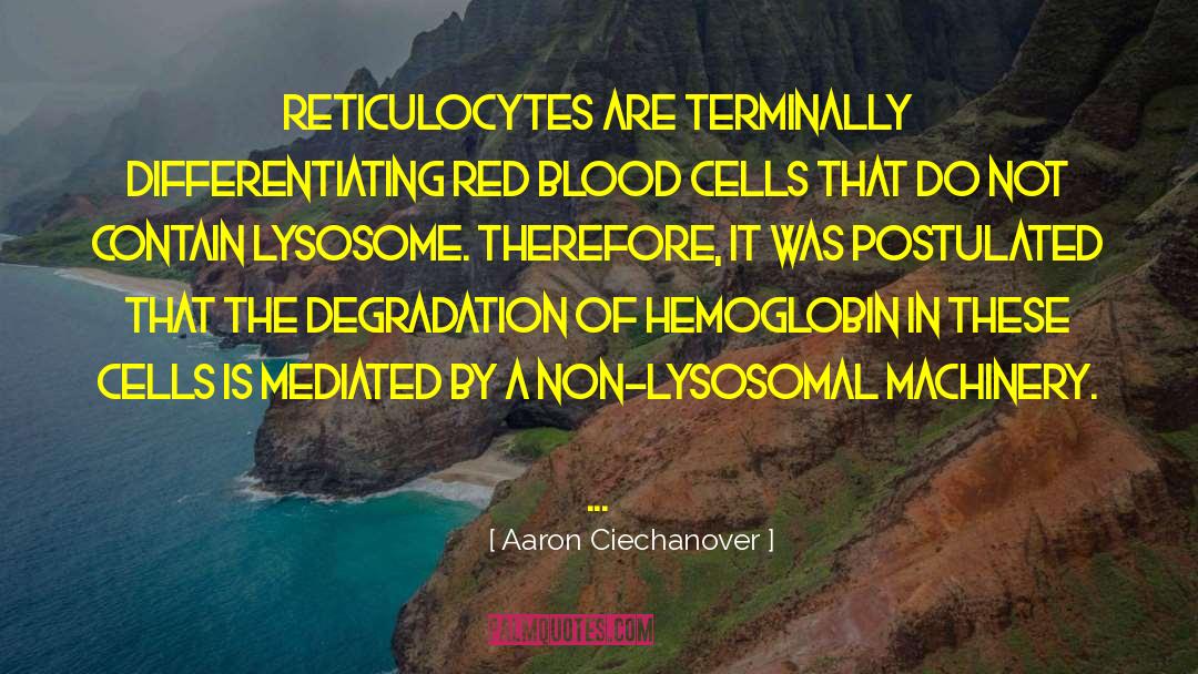 Blood Cells quotes by Aaron Ciechanover