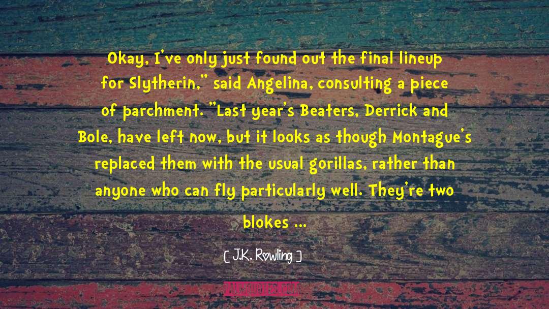 Bludger Quidditch quotes by J.K. Rowling