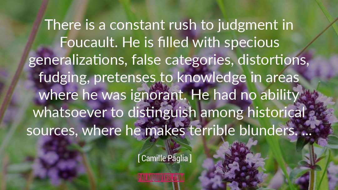 Blunders quotes by Camille Paglia