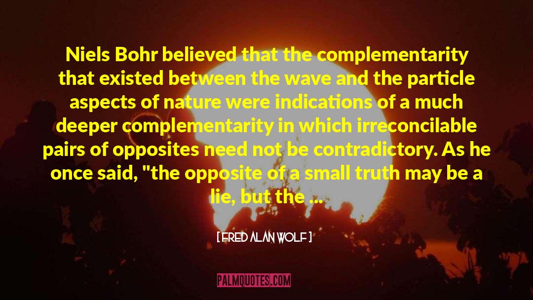 Bohr quotes by Fred Alan Wolf