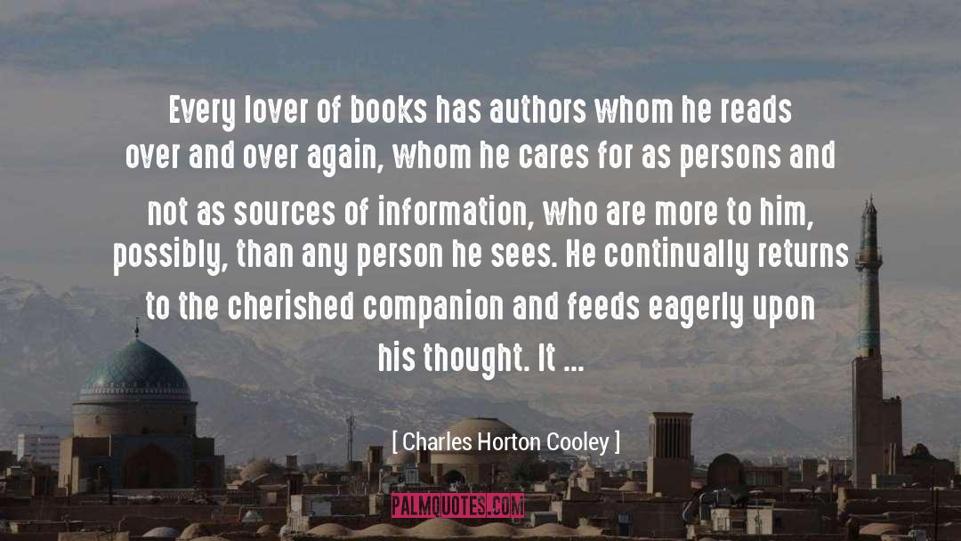 Book Lover Wisdom quotes by Charles Horton Cooley