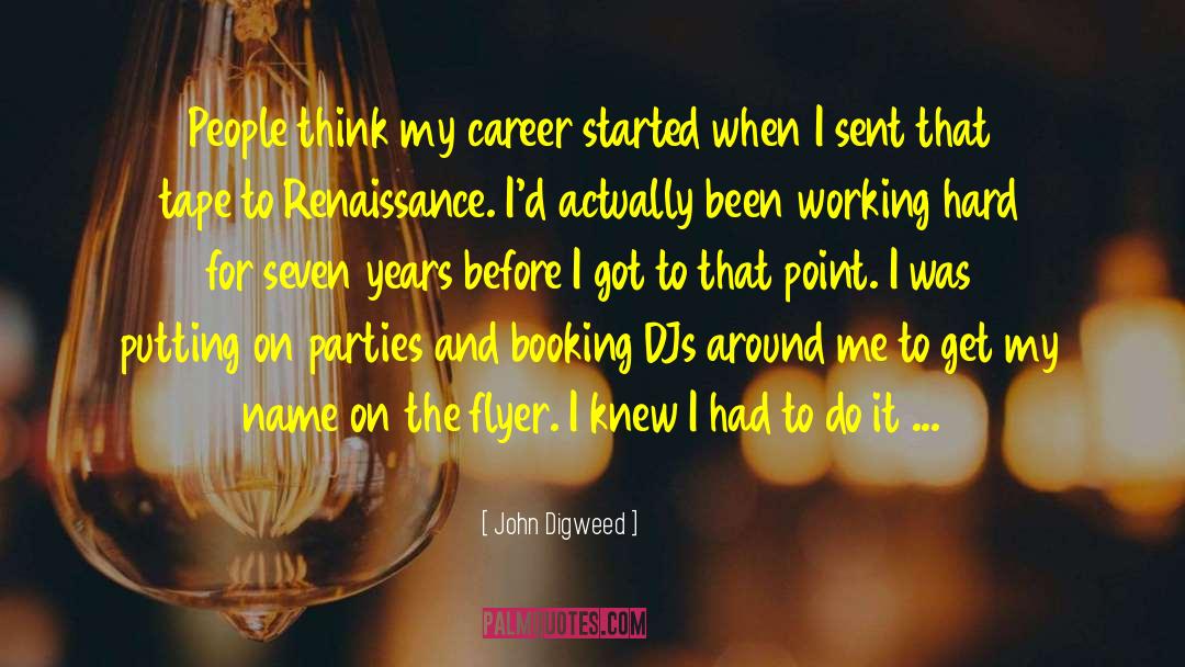 Booking quotes by John Digweed
