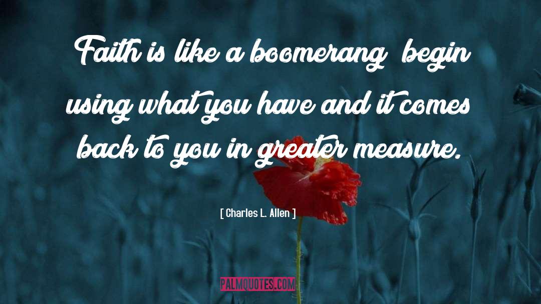 Boomerang quotes by Charles L. Allen
