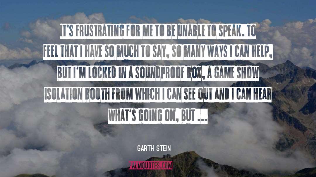 Booth quotes by Garth Stein