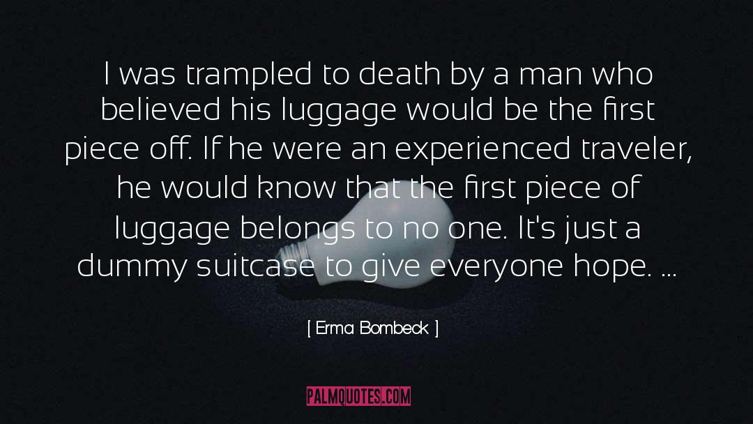 Booze Traveler quotes by Erma Bombeck