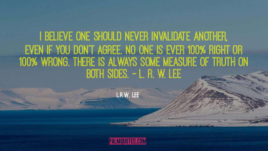 Both Sides Of Opposite quotes by L.R.W. Lee