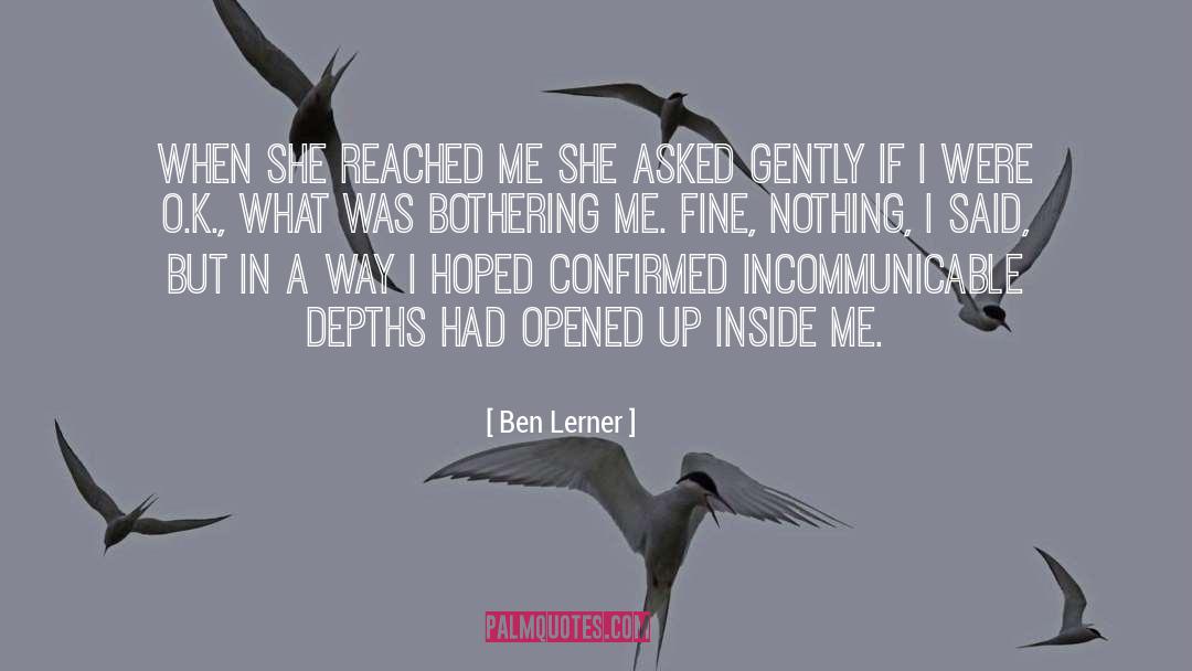 Bothering quotes by Ben Lerner