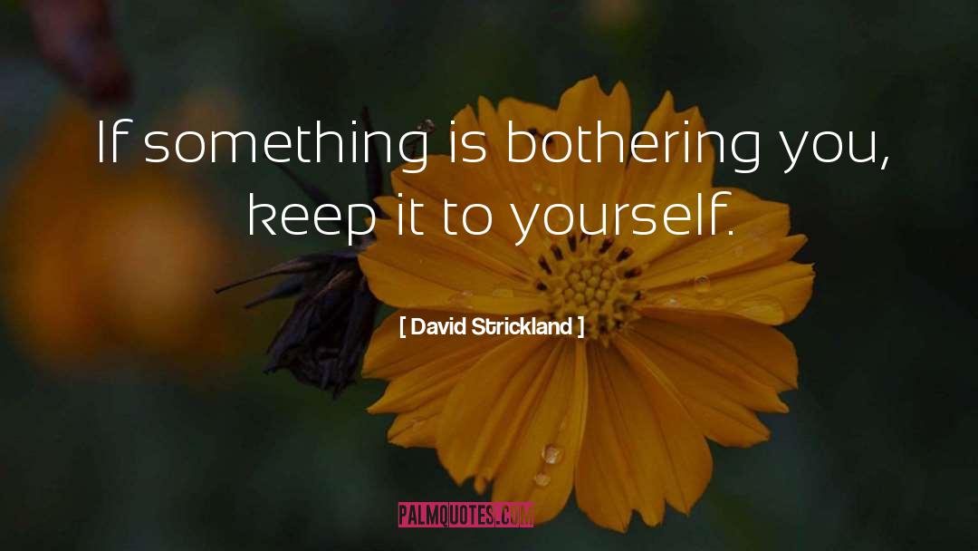 Bothering You quotes by David Strickland
