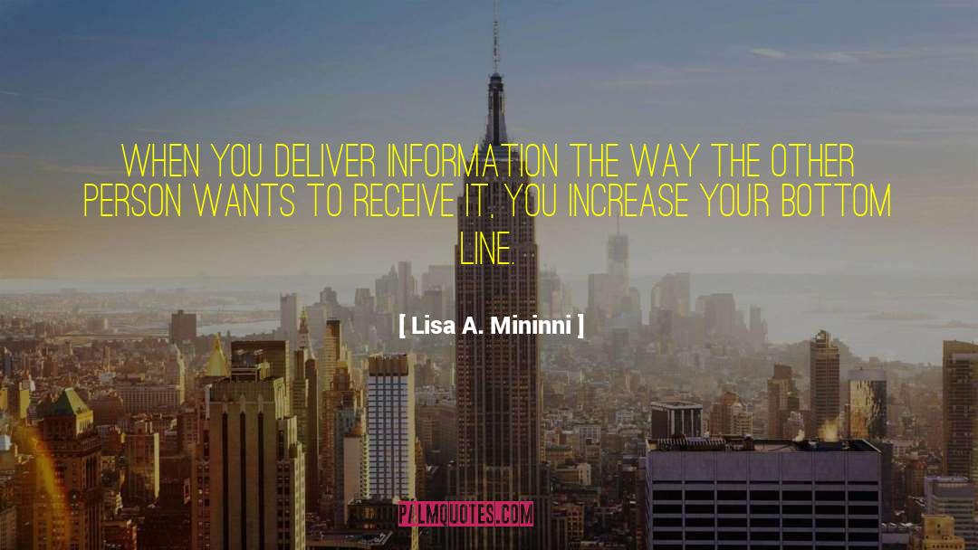 Bottom Line quotes by Lisa A. Mininni