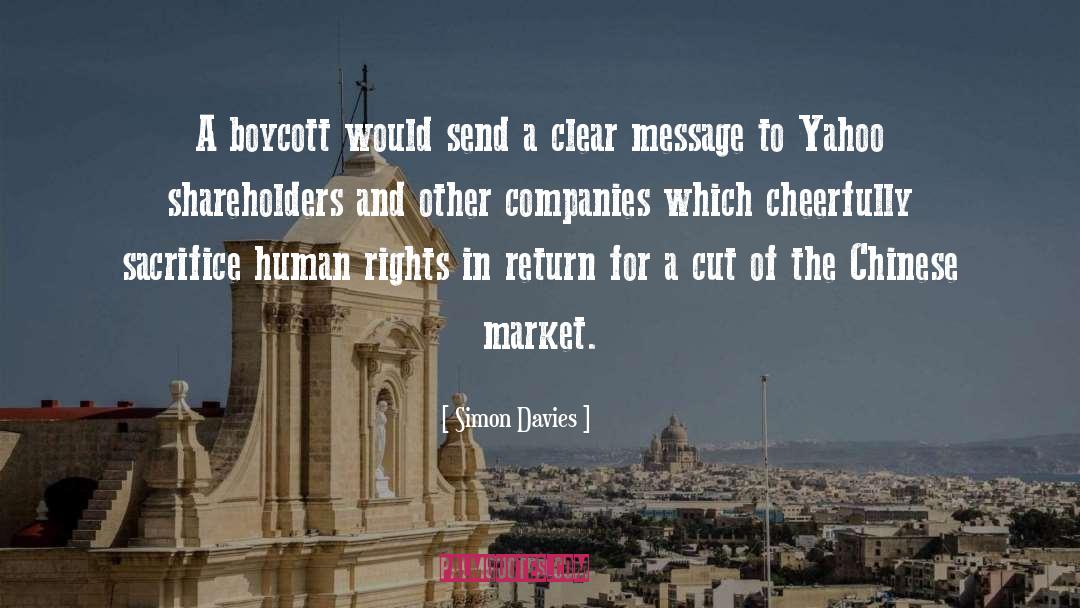 Boycott quotes by Simon Davies