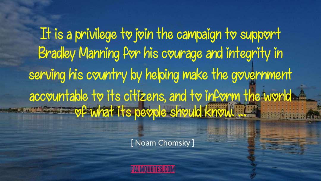 Bradley Manning quotes by Noam Chomsky