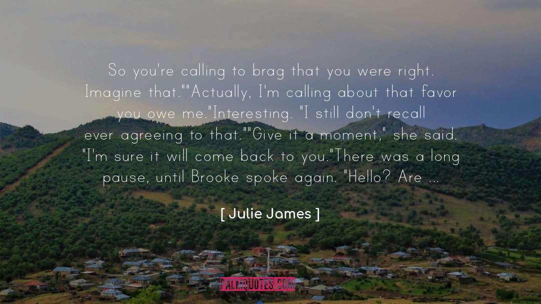 Brag quotes by Julie James