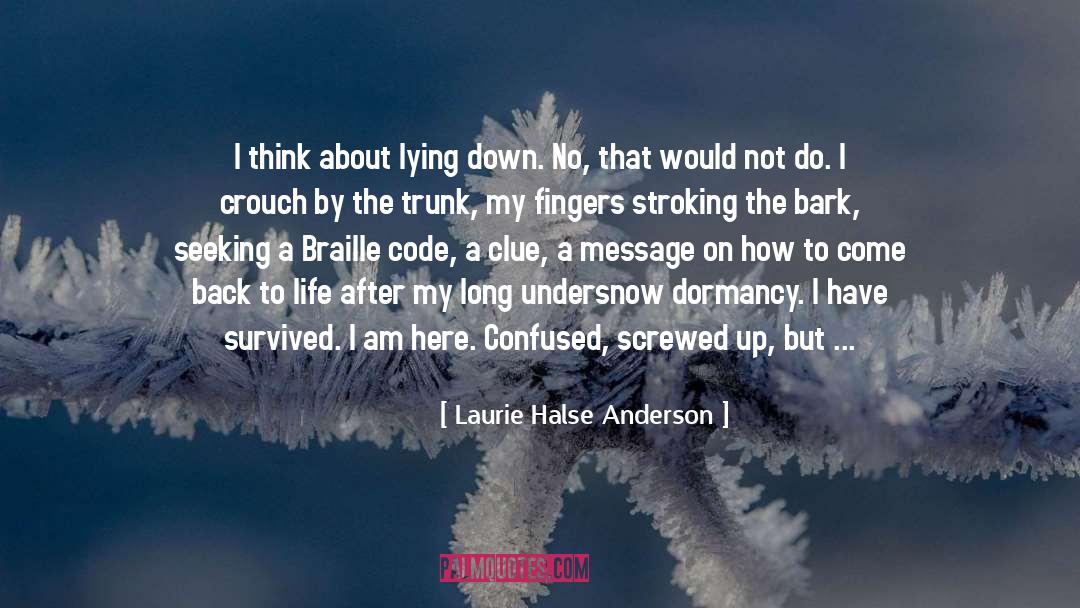 Braille quotes by Laurie Halse Anderson