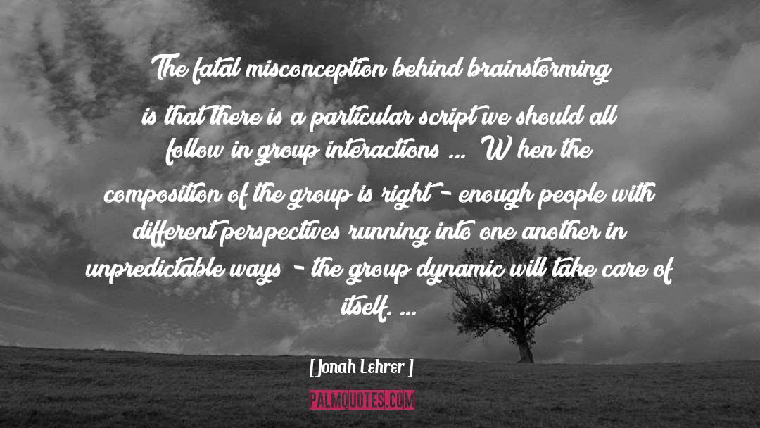 Brainstorming quotes by Jonah Lehrer