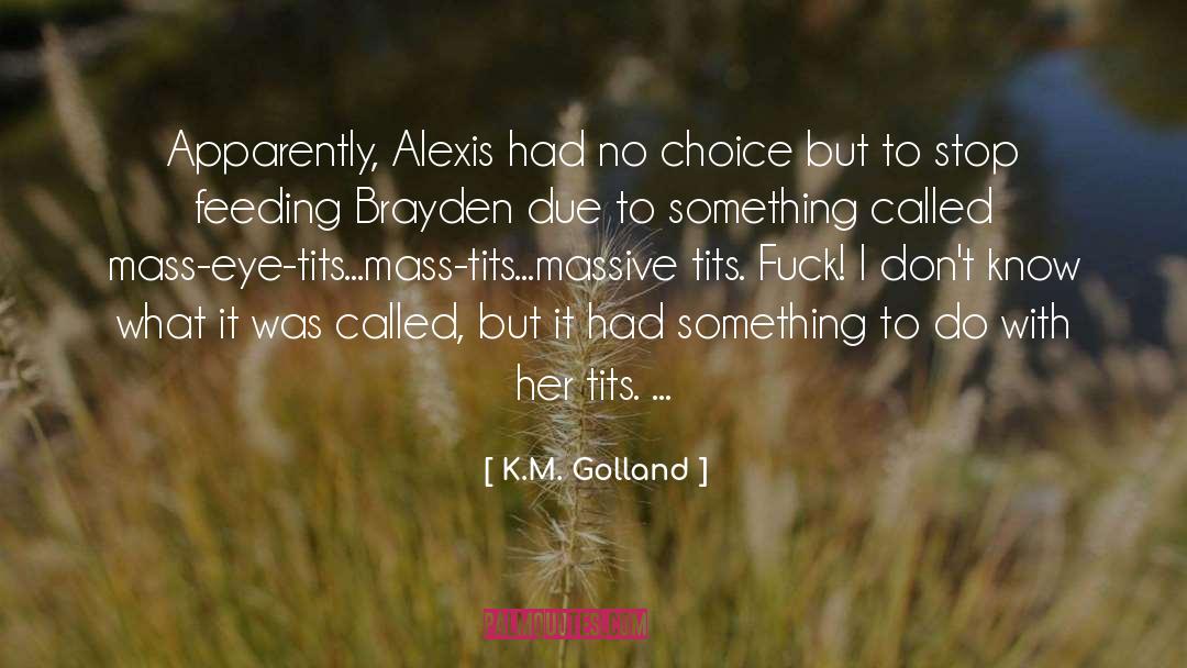 Brayden quotes by K.M. Golland