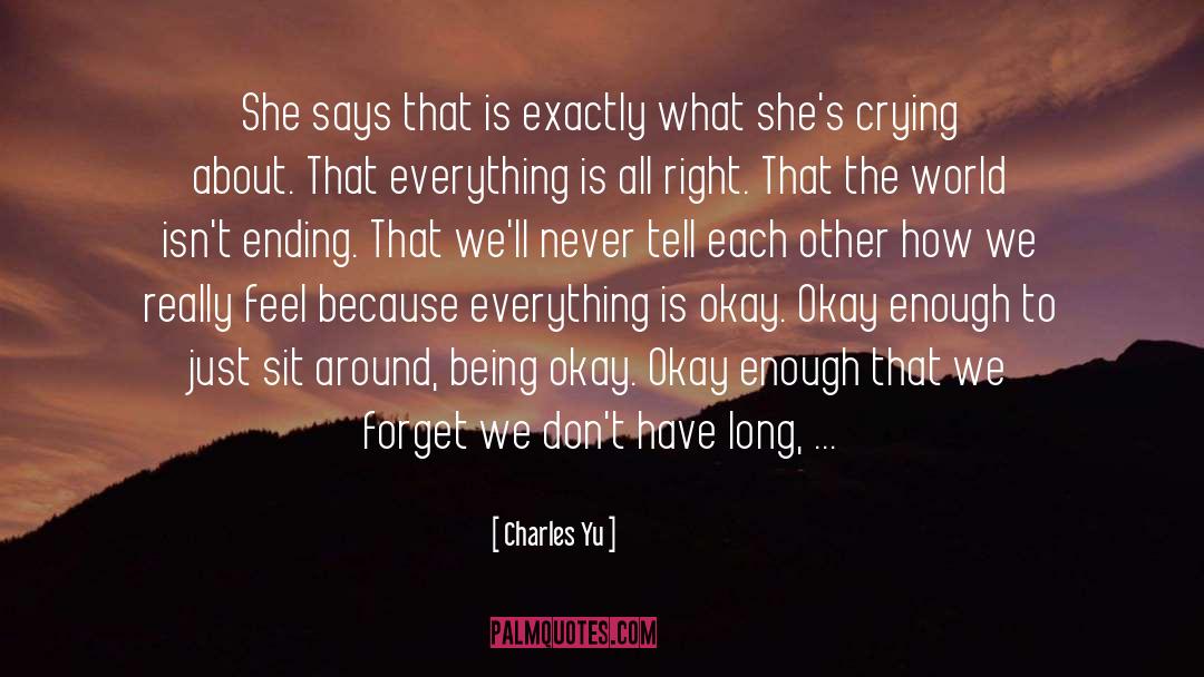 Brb Crying quotes by Charles Yu