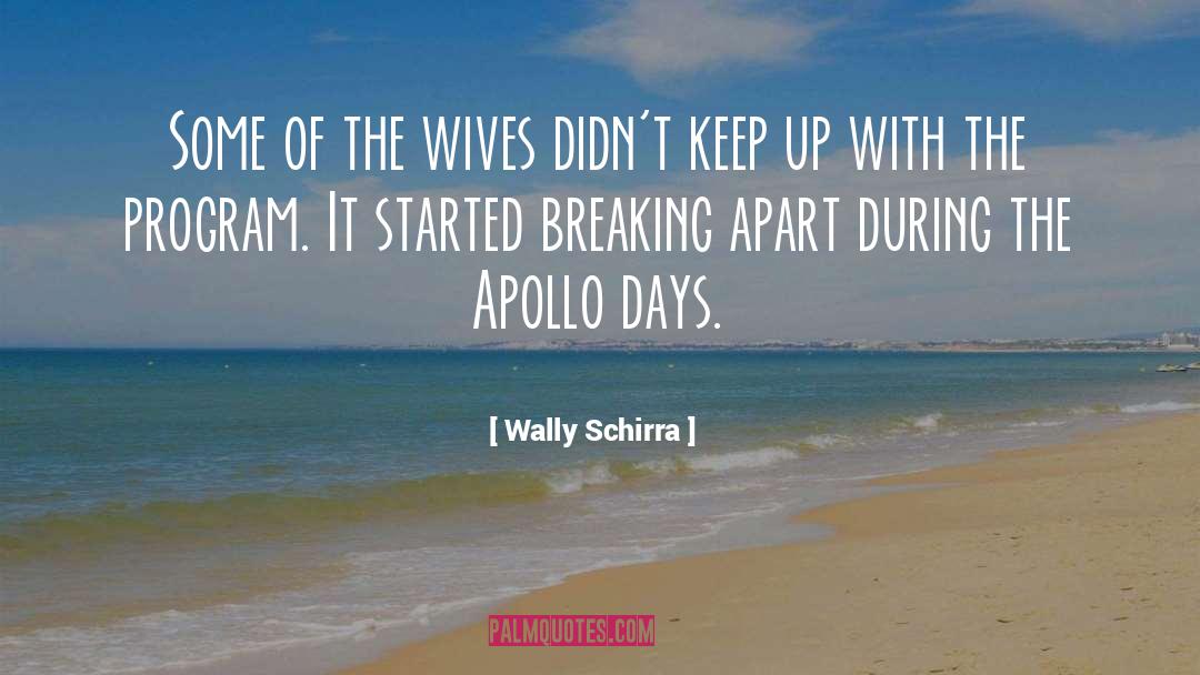 Breaking Apart quotes by Wally Schirra