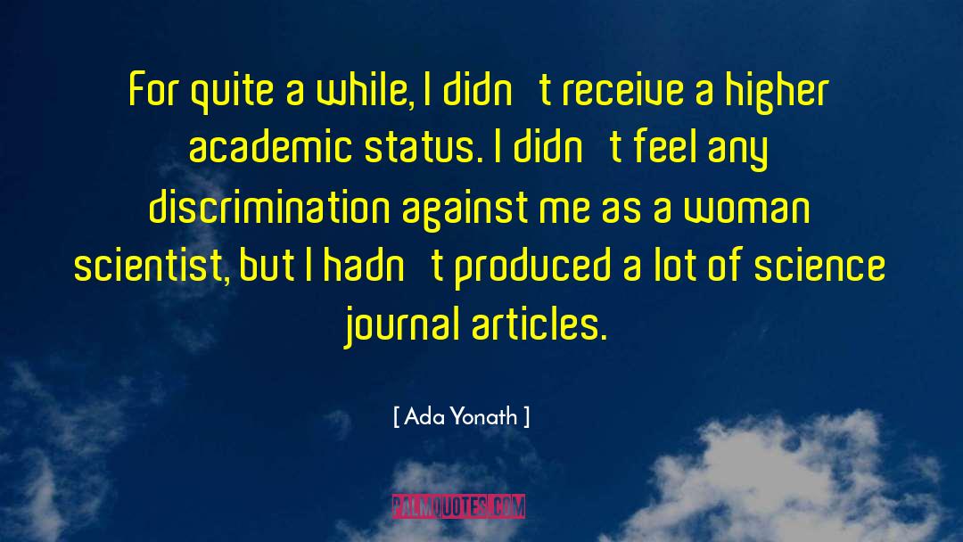 Breed Discrimination quotes by Ada Yonath