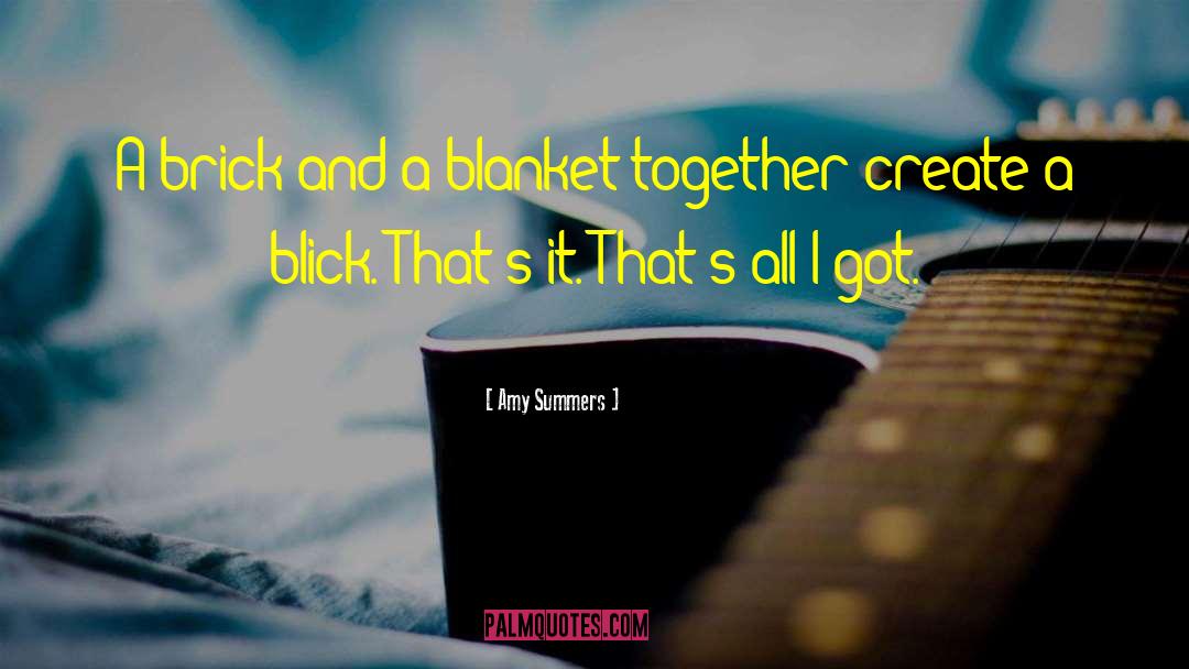 Brick And Blanket Iq Test quotes by Amy Summers