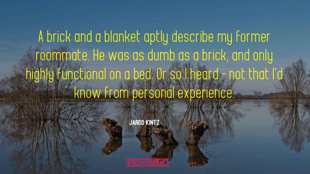 Brick And Blanket Iq Test quotes by Jarod Kintz