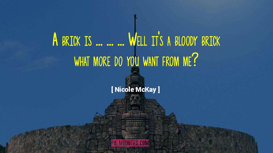 Brick And Blanket Iq Test quotes by Nicole McKay