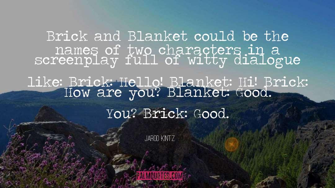 Brick And Blanket Iq Test quotes by Jarod Kintz